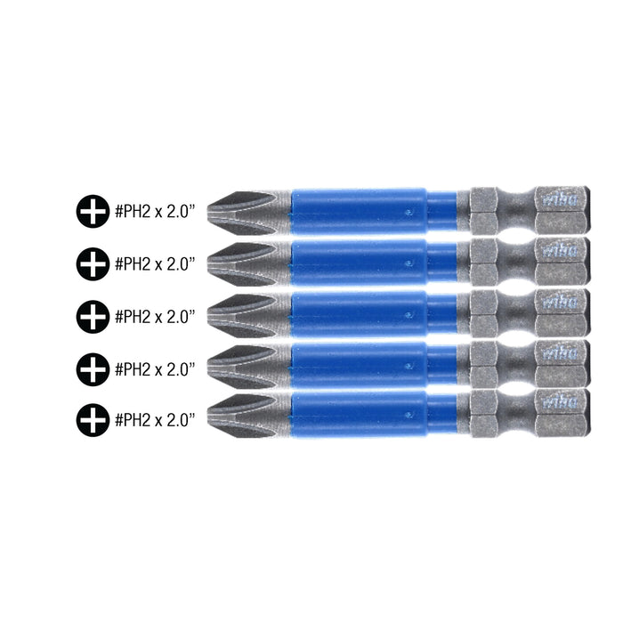 TerminatorBlue Impact Bit Phillips #2 - 2 Inch - 5 Pack