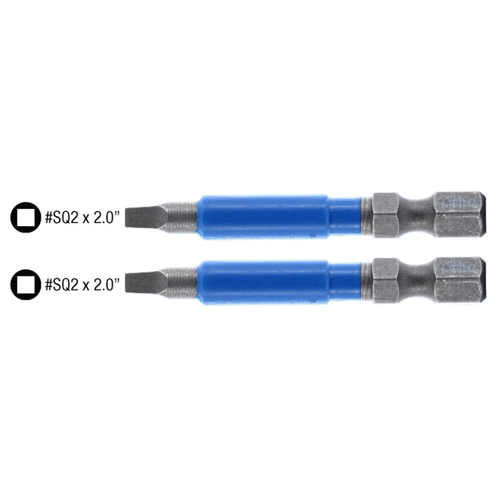 TerminatorBlue Impact Bit Square #2 - 2 Inch - 2 Pack
