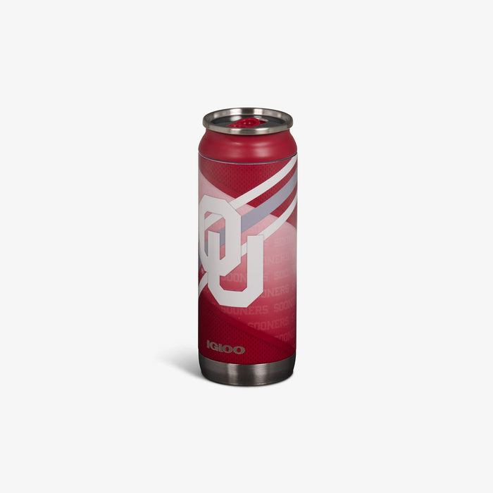 Angle View | The University of Oklahoma® 16 Oz Can::::Sliding mouth-opening tab