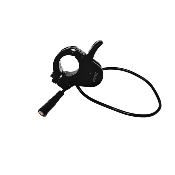 Close-up of the thumb throttle against a white background