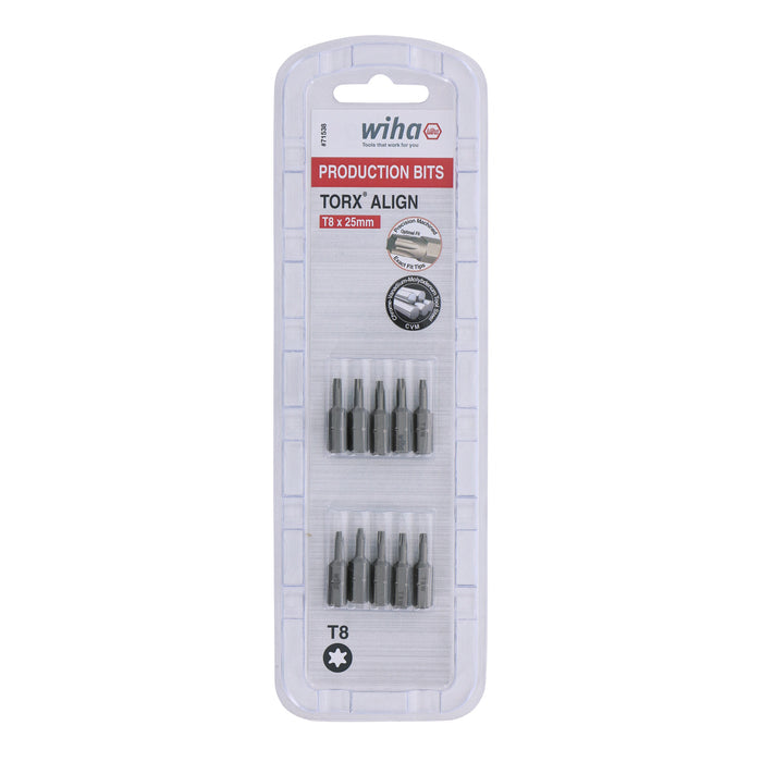 Torx Align Insert Bit T8 x 25mm - 10 Pack