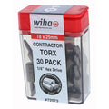 Wiha 72573 Torx Contractor Insert Bit T8 x 25mm - 30 Pack