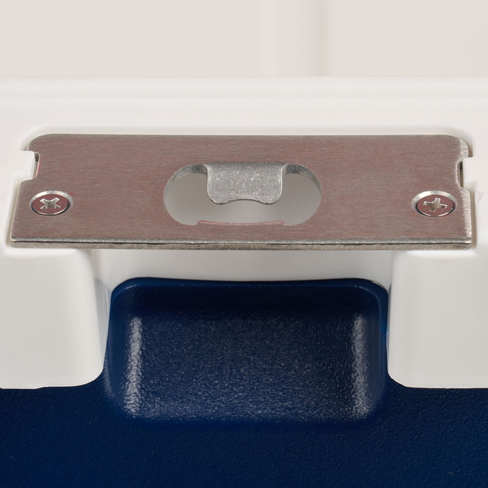Details View | Trailmate® 75 Qt Roller Cooler::::Built-in bottle opener