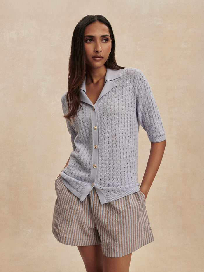Varley Madelene Knit Shirt - Pale Iris