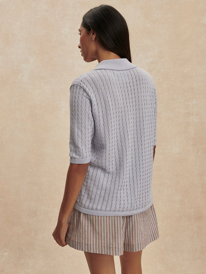 Varley Madelene Knit Shirt - Pale Iris