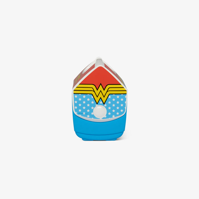 Side View | Wonder Woman Iconic Logo Playmate Pal 7 Qt Cooler::::Trademarked tent-top design