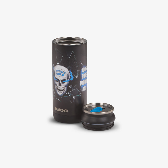 Lid Off View | WWE “Stone Cold” Steve Austin 16 Oz Can::::Removable lid