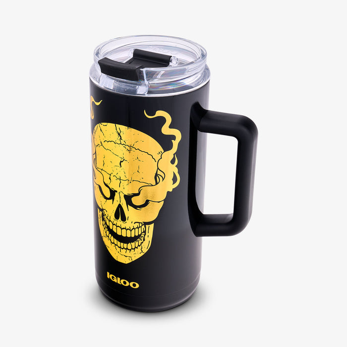 Angle View | WWE “Stone Cold” Steve Austin Smoking Skull 1L Beer Mug::::Durable stainless steel