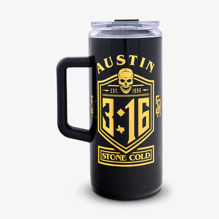 Back View | WWE “Stone Cold” Steve Austin Smoking Skull 1L Beer Mug::::Side handle