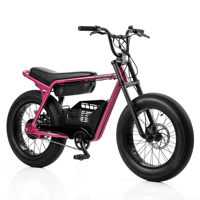 Full view of the Z Miami In-Frame Basket installed on a pink SUPER73